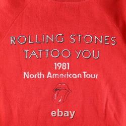 Vintage 1981 Rolling Stones Tattoo You Tournée Nord-américaine Sweat-shirt