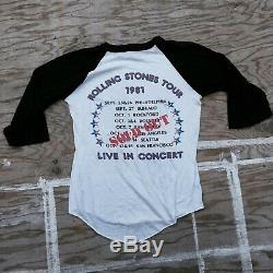 Vintage 1981 The Rolling Stones American Dragon Rock Concert Tour T-shirt M Tricot