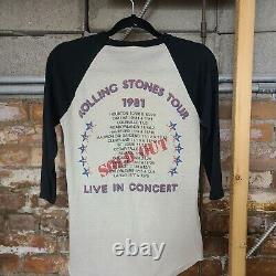 Vintage 1981 Volling Stones Concert Tee Dragon American Rock Tour T Shirt Band M