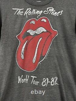 Vintage 1982 Le Rolling Stones World Tour T-shirt de la bande Taille L Fabriqué aux États-Unis