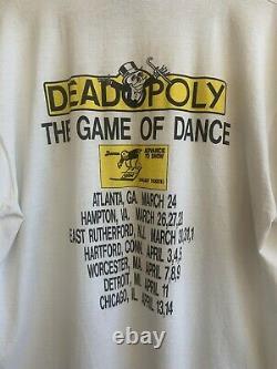 Vintage 1988 Grateful Dead Worcester 4/7/88 Deadopoly Jeu De Danse Tee Shirt XL