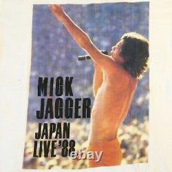 Vintage 1988 Mick Jagger Japon Tour Chemise M The Rolling Stones 80s Point Unique