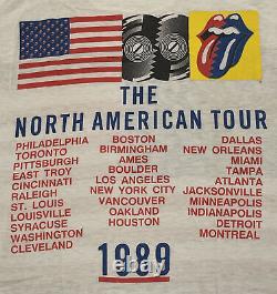 Vintage 1989 Hommes Petit Rolling Stones Steel Wheels Tour T-shirt À Maille Unique
