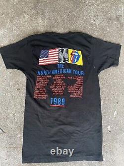 Vintage 1989 La tournée nord-américaine des Rolling Stones T-shirt à couture unique en taille L