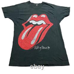 Vintage 1989 La tournée nord-américaine des Rolling Stones T-shirt à couture unique en taille large