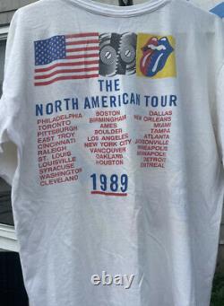 Vintage 1989 Rolling Stones Andy Warhol Art Tour Chemise Taille XL Blanc