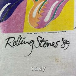 Vintage 1989 Rolling Stones Hommes T-shirt Andy Warhol Lèvres Rockwave Par Brockum XL