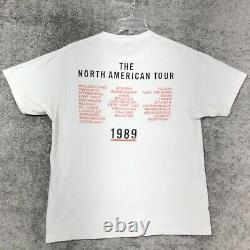 Vintage 1989 Rolling Stones North American Tour Concert Tee Adulte M Moyen Blanc