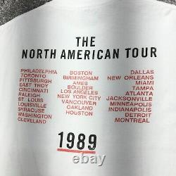 Vintage 1989 Rolling Stones North American Tour Concert Tee Adulte M Moyen Blanc
