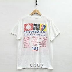 Vintage 1989 Rolling Stones Steel Wheels Canadian Tour Brockum T-shirt Sz M 80s