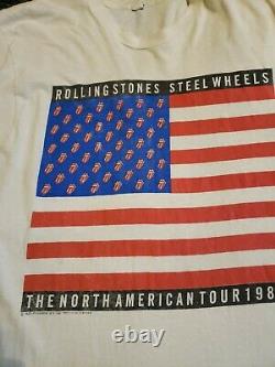 Vintage 1989 Rolling Stones Steel Wheels North American Tour Band Shirt XL