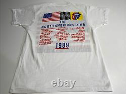 Vintage 1989 Rolling Stones Steel Wheels North American Tour Shirt Rare White