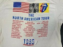 Vintage 1989 Rolling Stones Steel Wheels North American Tour T-shirt Rare Taille L