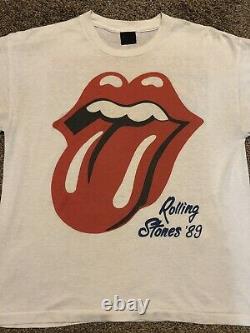 Vintage 1989 Rolling Stones Steel Wheels Rock Concert Tour T-shirt Hommes