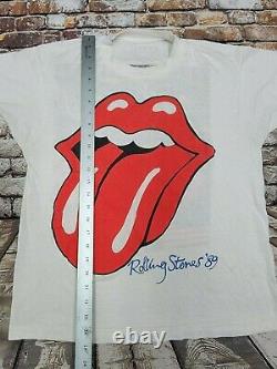 Vintage 1989 Rolling Stones Steel Wheels Rock Concert Tour T-shirt Hommes Taille XL