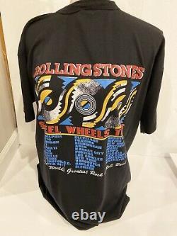 Vintage 1989 Rolling Stones Steel Wheels Tour Concert Tee Shirt Extra Grand XL