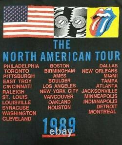 Vintage 1989 Rolling Stones Steel Wheels Tour Single Stitch Band T Shirt/tee XL