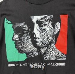 Vintage 1989 Rolling Stones Tattoo You T-shirt Brockum L Bande Tee Single Stitch