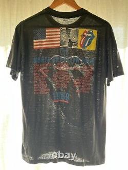 Vintage 1989 Rolling Stones The North American Tour Shirt M Black Single Stitch