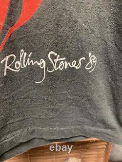 Vintage 1989 Rolling Stones The North American Tour Shirt Sz Grande Maille Simple