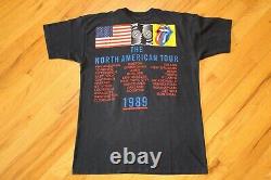 Vintage 1989 Stones'89 Roulant La Taille Tournée Nord-américaine Grand T-shirt Noir