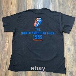Vintage 1989 The Rolling Stones Steel Wheels North American Tour Band T Shirt XL