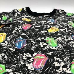Vintage 1989 The Rolling Stones Steel Wheels Tour All Over Imprimer Rare T-shirt