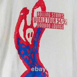 Vintage 1994 1995 Rolling Stones Voodoo Lounge Tour T-shirt Taille XL