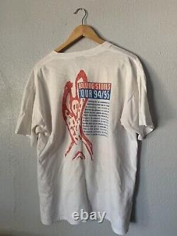 Vintage 1994 Le Rolling Stones Voodoo Lounge T-Shirt Blanc XL