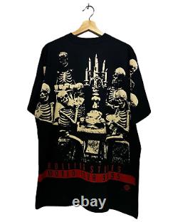 Vintage 1994 Le Rolling Stones Voodoo Lounge T-shirt avec des motifs de squelettes