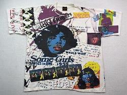 Vintage 1994 Rolling Stones All Over Imprimer Mosquitohead Certaines Filles T-shirt