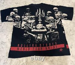 Vintage 1994 Rolling Stones Voo Doo Lounge All Over Imprimer Squelette T Shirt XL