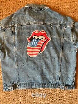 Vintage 1994 Rolling Stones Voodoo Lounge Jean Veste Super Rare