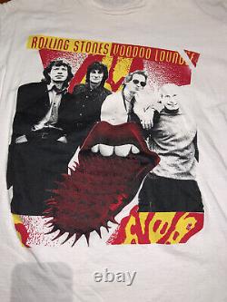 Vintage 1994 Rolling Stones Voodoo Lounge White Rock Band Tee Shirt XL Vtg