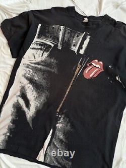 Vintage 1995 Le Rolling Stones' Sticky Fingers T-shirt de la bande Taille XL