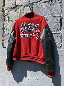 Vintage 1997 Rolling Stones Letterman Varsity Bomber Leather