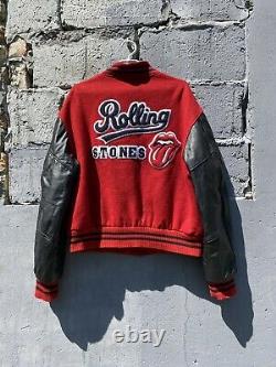 Vintage 1997 Rolling Stones Letterman Varsity Bomber Leather