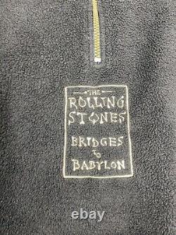 Vintage 1997 The Rolling Stones Bridges To Babylon Quart Pull En Polaire Zippé XL