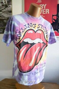 Vintage 1997 The Rolling Stones Bridges To Babylon Tie Dye Concert T Shirt Large