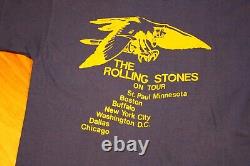Vintage 70s Mick Jagger La Rolling Stones Bleu T-shirt Taille Medium Rock Tee