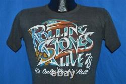 Vintage 70s Rolling Stones Live In 78 Greatest Rock N Roll Band T-shirt Small S
