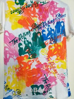 Vintage 80 The Rolling Stones All Over T-shirt Imprimé Rare Mosquitohead