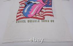 Vintage 80's Rolling Stones Steel Wheels Tour 1989 Hommes XL Fabriqué Aux États-unis