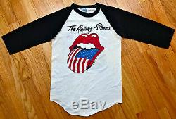 Vintage 80s 1981 The Rolling Stones Américaine Rock Concert Tour T-shirt Jersey S