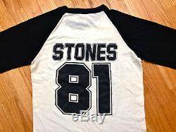 Vintage 80s 1981 The Rolling Stones Américaine Rock Concert Tour T-shirt Jersey S