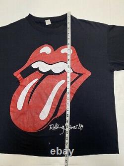 Vintage 80s 1989 Rolling Stones The North American Tour Size XL Black T-shirt