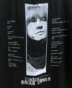 Vintage 80s Jim Morrison Tribute Pour Brian Jones L'étone Rolling Rock T-shirt