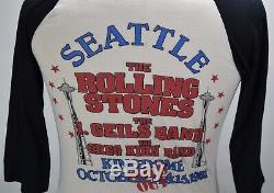 Vintage 80s Rolling Stones 1981 Seattle Space Needle Rock Tour T-shirt M Rare