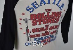 Vintage 80s Rolling Stones 1981 Seattle Space Needle Rock Tour T-shirt M Rare