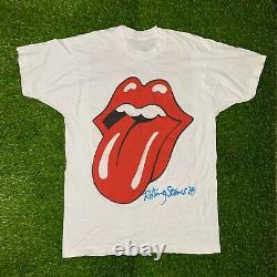 Vintage 80s Rolling Stones 1989 Concert T Shirt Large Steel Wheels Tour Thin
